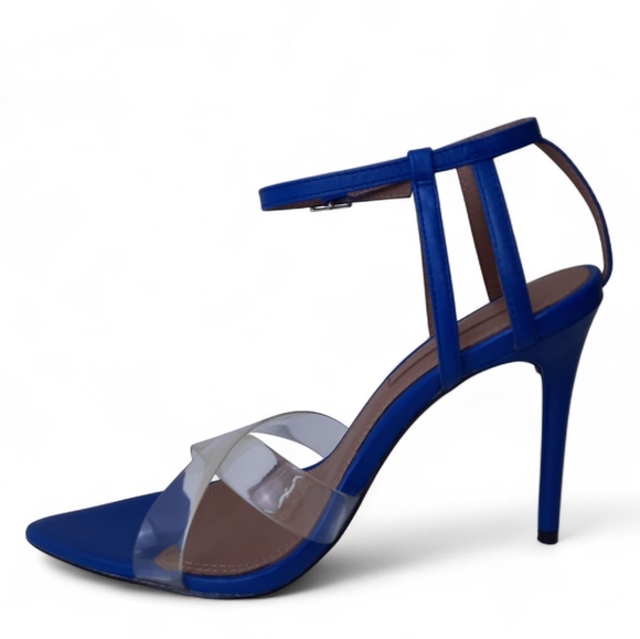 BCBGMAXAZRIA Clear Blue Point Stiletto Sandal Heel Pump Transparent BCBG 6 - Picture 4 of 6